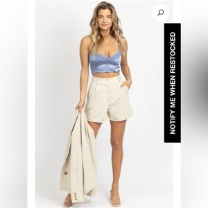 Garage Blue Satin & Lace Bralette Size Extra Small